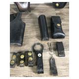 Police Officer Leather Holster Belt and Accessories - see description for more info Police Officer Leather Holster Belt and Accessories - see description for more info