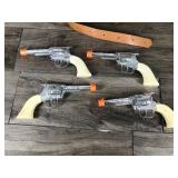 4 - Vintage Tootsie Pony Boy Toy Cap Guns with Holsters 4 - Vintage Tootsie Pony Boy Toy Cap Guns with Holsters