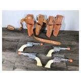 4 - Vintage Tootsie Pony Boy Toy Cap Guns with Holsters 4 - Vintage Tootsie Pony Boy Toy Cap Guns with Holsters