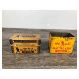 2 - Vintage Hercules Blasting Cap Containers 2 - Vintage Hercules Blasting Cap Containers