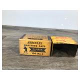 2 - Vintage Hercules Blasting Cap Containers 2 - Vintage Hercules Blasting Cap Containers