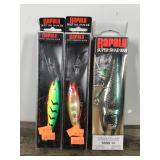 3 - Rapala Fishing Lures in Original Boxes - see description for more info 3 - Rapala Fishing Lures in Original Boxes - see description for more info