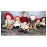 Vintage Reggedy Ann and Reggedy Andy Dolls and One Cloth Doll Vintage Reggedy Ann and Reggedy Andy Dolls and One Cloth Doll