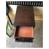 3 - Pieces of Solid Wood Furniture - Night Stand with 2 Drawers - Fold Up Table - Small Stool with Inside Compartment 3 - Pieces of Solid Wood Furniture - Night Stand with 2 Drawers - Fold Up Table - Small Stool with Inside Compartment