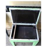 3 - Pieces of Solid Wood Furniture - Night Stand with 2 Drawers - Fold Up Table - Small Stool with Inside Compartment 3 - Pieces of Solid Wood Furniture - Night Stand with 2 Drawers - Fold Up Table - Small Stool with Inside Compartment