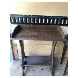 3 - Pieces of Solid Wood Vintage Furniture - Sewing box for Storage and 2 Side Tables 3 - Pieces of Solid Wood Vintage Furniture - Sewing box for Storage and 2 Side Tables