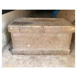 Large Vintage Wooden Storage Box with Handles on Both Sides Large Vintage Wooden Storage Box with Handles on Both Sides
