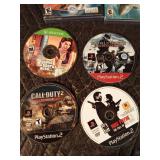 5 PS2 games without cases and 5 empty PS2 cases, 1 PS4 game and 1 Xbox game 5 PS2 games without cases and 5 empty PS2 cases, 1 PS4 game and 1 Xbox game