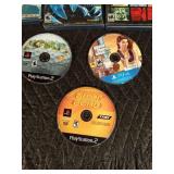 5 PS2 games without cases and 5 empty PS2 cases, 1 PS4 game and 1 Xbox game 5 PS2 games without cases and 5 empty PS2 cases, 1 PS4 game and 1 Xbox game