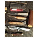 Lot of knives and letter openers including Remington, Gerber-Flayer, and Bowie brands Lot of knives and letter openers including Remington, Gerber-Flayer, and Bowie brands