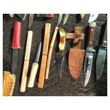 Lot of knives and letter openers including Remington, Gerber-Flayer, and Bowie brands Lot of knives and letter openers including Remington, Gerber-Flayer, and Bowie brands