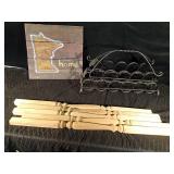 Spindles, wine rack and MN wood decor Spindles, wine rack and MN wood decor