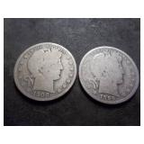 2-Barber Silver Half Dollars