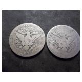 2-Barber Silver Half Dollars