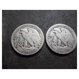 2-Walking Liberty Half Dollars