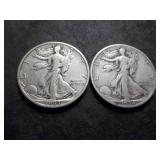2-Walking Liberty Half Dollars 1933 S & 1934 S