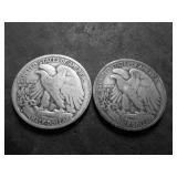 2-Walking Liberty Half Dollars 1933 S & 1934