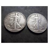 2-Walking Liberty Half Dollars 1939, 1939 S