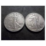 2-Walking Liberty Half Dollars 1942, 1942 D