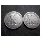 2-Walking Liberty Half Dollars 1937 S & 1937