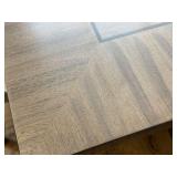 Dining Table with 8 Upholstered Chairs and Metal Base