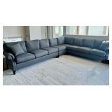 Wesley Hall Large Gray Sectional Sofa in Like New Condition