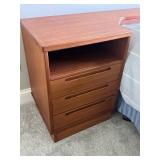 Vintage Danish Queen Bedframe with Integrated Nightstands by Tørring