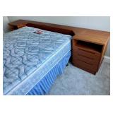 Vintage Danish Queen Bedframe with Integrated Nightstands by Tørring