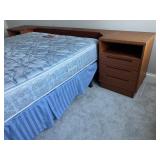 Vintage Danish Queen Bedframe with Integrated Nightstands by Tørring