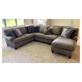 Hickory Manor Sectional Sofa with Chaise and Decorative Pillows