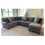 Hickory Manor Sectional Sofa with Chaise and Decorative Pillows