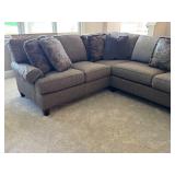 Hickory Manor Sectional Sofa with Chaise and Decorative Pillows