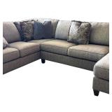 Hickory Manor Sectional Sofa with Chaise and Decorative Pillows