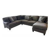 Hickory Manor Sectional Sofa with Chaise and Decorative Pillows