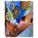 Contemporary Art Glass Vase with Abstract Multicolor Design