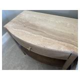 A.R.T. Furniture Wood Nightstand with Marble Top and Drawer