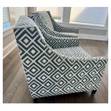 Pair of Bernhardt Interiors Palisades Arm Chairs with Geometric Upholstery