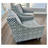 Pair of Bernhardt Interiors Palisades Arm Chairs with Geometric Upholstery