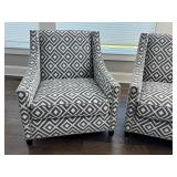 Pair of Bernhardt Interiors Palisades Arm Chairs with Geometric Upholstery