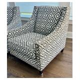 Pair of Bernhardt Interiors Palisades Arm Chairs with Geometric Upholstery