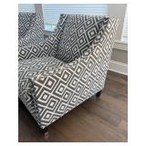 Pair of Bernhardt Interiors Palisades Arm Chairs with Geometric Upholstery