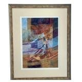 Karen Scharer Signed Limited Edition Print Fleeting Impression 4/99 Framed
