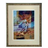 Karen Scharer Signed Limited Edition Print Fleeting Impression 4/99 Framed