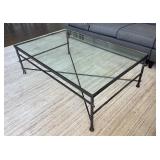 Glass Top Metal Frame Coffee Table