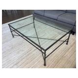 Glass Top Metal Frame Coffee Table