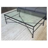 Glass Top Metal Frame Coffee Table