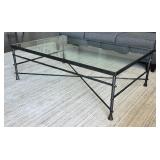 Glass Top Metal Frame Coffee Table