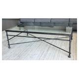 Glass Top Metal Frame Coffee Table