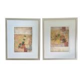 Pair of Original Mixed Media Abstract Art 