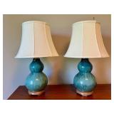 Pair of 24 Inch Ceramic Table Lamps with Shades